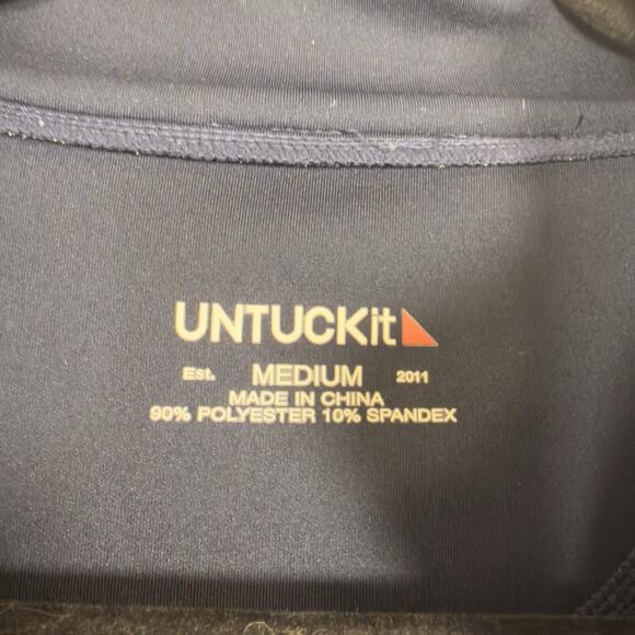 Untuckit Mens Blue Dashwood Jacket Size MED Full Zip Performance Stretch - Picture 5 of 9